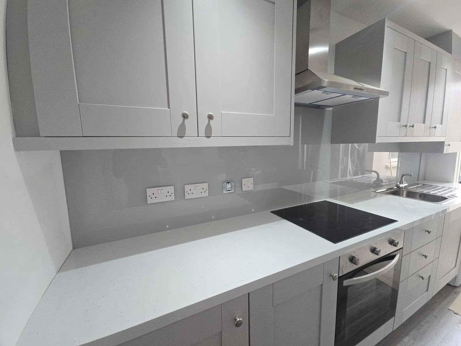 Kitchen glass splashback installation in Dublin, gallery image 1