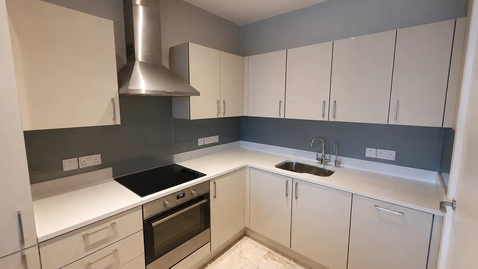 Made-to-measure Dublin kitchen glass splashback supplied and fitted